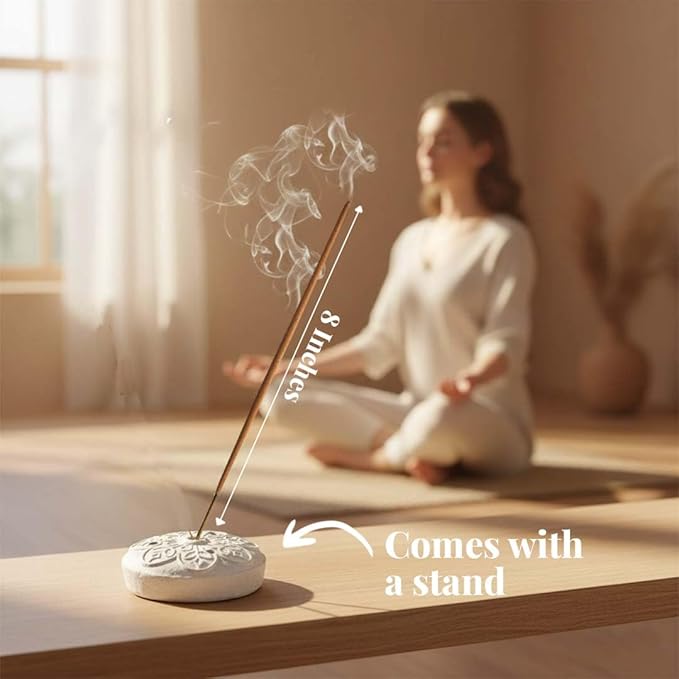 Folkulture Unwind Incense Sticks with Holder (100 Sticks) | Peppermint Incents Stick for Focus,Aromatherapy, Relaxation Gifts for Women | No Charcoal,Organic,Non Toxic, 45 Mins, Slow Burning Insence