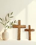 Handcrafted Olive Wood Wall Cross – 6 Inch Cross from the Holy Land | Christian Wooden Cross for Home, Church, Baptism, or Memorial Gift