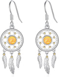 Dream Catcher Earrings for Women 925 Sterling Silver Western Earrings Dream Catcher Dangle Cowgirl Earrings Bohe Jewelry Gifts for Women