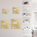 SIGNLEADER Metal Wall Art Decor Abstract Lines Minimalist Modern Abstract Wall Sculpture Hangings Home Decoration for Living Room, Bedroom, Bathroom, Kitchen, Outdoor - 24" Gold
