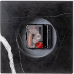 Solid Marble Modern Mantle Clock, Minimalist Clock - Sleek Marble Fireplace Decor with Unique Streaks, Square Analog Design for Decorations in Living Room and Mantel Decoration Fireplace