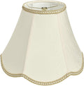 TOOTOO STAR Small Scalloped Lampshades,6" x 13" x 9.25" bell shaped Lampshade, handmade beige DIY Vintage lamp shades for Floor or Table Lamp