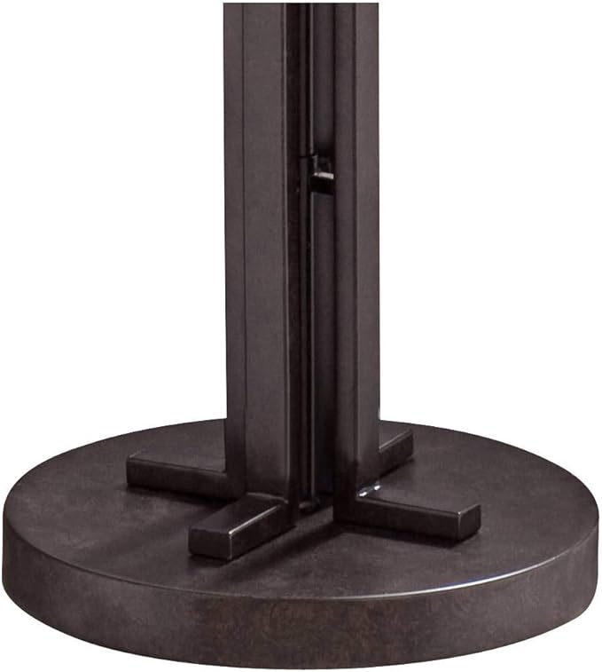 Franklin Iron Works Tristan Modern Standing Floor Lamp 64" Tall Bronze Metal Sheer Brown Textured Linen Fabric Double Drum Shades Decor for Living Room Reading House Bedroom Home