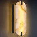 14.17in Alabaster Wall Sconces, Natural Marble Wall Light, Modern LED Alabaster Sconces for Living Room Indoor Wall Lamps for Dining Room Stairs Bedroom,Black