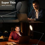 LED Desk Lamp for Home Office, Eye-Caring Modern Desk Light, 3 Color Temperature 10 Brightness Computer Light, Dimmable Desk Light with Memory & Timer Func, Metal Swing Arm Table Lamp (Black)