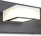 Ralbay Modern Black Bathroom Lighting Fixtures 5 Lights Adjustable Acrylic Vanity Lights Fixtures Modern LED Matte Black Bathroom Vanity Lights Over Mirror(Natural White Light)