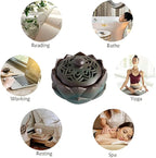 Incense Burner or Incense Cone Holder,Lotus Cone Incense Burner,Incense Cone Holder for Incense Cone and Coil Incense, Coil Incense Burner Set for Office Yoga and Home,Green
