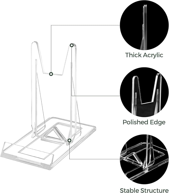 14 Pack Acrylic Book Display Stand - Adjustable Clear Easel Holder Display Collector Stand for Comic Books, CD DVD, Plates, Magazines, Postcard, Artworks, Collectibles & Home Office Decor