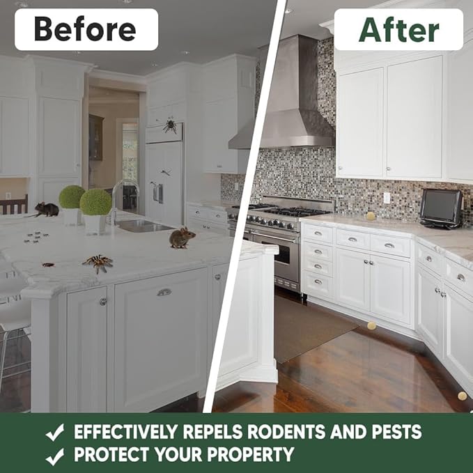 Pest Repellent, Rodent Repellent for Indoor/Outdoor, Mouse Repellent, Peppermint Repel Mice/Rat/Pest/Roach/Spider/Ant from Nesting in Car/RV/Garage/Shed/House, Safe for Kids and Pets - 8P