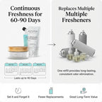 Azuna Air Freshener & Odor Eliminator for Strong Odor | 2 Room Kit Includes (2) 8 oz. Empty Luxe Glass Jars & 12 oz | Refill with Tea Tree Essential Oil Gel | Amalfi Breeze | Last 60-90 Days