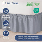 Wrap Around Dust Ruffle Bed Skirt - Steel Blue - Twin/Twin XL Size Beds w/ 15 Inch Drop - Easy Fit Elastic Strap- Adjustable Pleated Bedskirt w/Brushed Fabric - Wrinkle Free, Women, Men, Kids & Teens