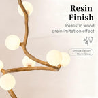 Tree Branch Floor Lamp for Living Room, 9-Light Gothic Moon Branch Floor Lamp, Wood Grain Resin & Metal Base for Farmhouse, Bedroom, Office,Halloween Decor(66")