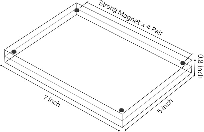 5x7 Acrylic Photo Frame, Magnetic Picture Frames, 10 + 10MM Thickness Stand in Desk Table, Clear (5 Pack)