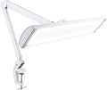Neatfi Ultra Desk Lamp – 3,500 Lumens, 45W LED, 26-Inch Wide Shade, 5 Brightness Levels, Clamp Mount, Shadow-Free, Non-Flickering Light (Non-CCT with Clamp, White)
