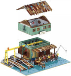 General Jim's Ship Repair Yard Fisherman's Harbor Town Series Street View Architecture 3281 Piece Detailed City Modular Building Block Bricks Model or Playset for Teens and Adults