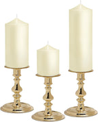 Pillar Candles 3 x 4, 6, and 8 inches, Large Handmade Candles Set of 3, Ivory Decorative Candles for Wedding, Home Decoration, Dinner, Church