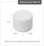 Anji Mountain 100% Handmade & Handcrafted Comfortable Home Décor Pouf Ottoman Footrest for Living Room, Bedroom, Nursery, Kidsroom, Patio Furniture - (22" x 22" x 17" - Ivory)