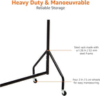 Amazon Basics Heavy Duty Rolling Garment Rack, Hanging Clothes Organizer Rail for Display and Storage, 1.21 x 1.52 m - Black