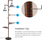 beaysyty Tiffany Style Stained Glass Retro Floor Lamp with Tray,Dimmable Floor Lamps, Custom Color Temperature Standing Lamp for Living Room and Bedroom, Painted Dark Red