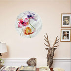 Decorative Plates, Floral Print Ornament, Vibrant Tones Summer Flowers, 10 Inch, Kitchen Wall Decor, Multicolor