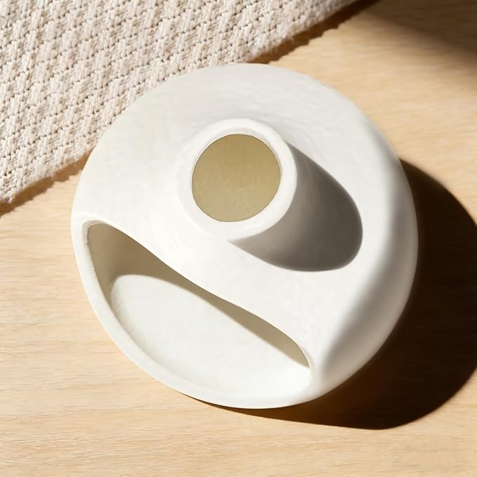 Palo Santo Holder, Incense Holder for Sage, Wood Sticks, Cones, Incense Burner Ceramic Mini Chimney for Meditation Yoga, Ash Catcher Room Home Decor(White)