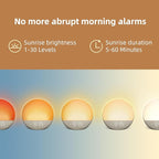 Sunrise Alarm Clock White Noise Machine: Natural Wake Up Light - Dimmable Clock with Bluetooth Speaker for Bedroom - 25 Sleep Sounds for Baby Adults Kids Cocoa