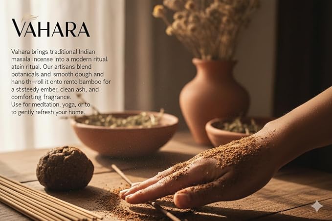 Premium Vahara Masala Incense Sticks – Whispers of Romance (6 Packs) | Handrolled Incense for Romantic Mood, Home Fragrance & Meditation