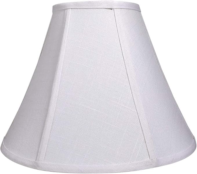 TOOTOO STAR Double White Lamp Shade Set of 2, Large Bell Lampshade for Floor Light and Table Lamp 6x14x10 inch, DIY Fabric Natural Linen Hand Crafted, Spider (White, 6x14x10 inch)