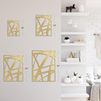 SIGNLEADER Metal Wall Art Decor Gold Line Abstract Geometric Minimalist Modern Abstract Wall Sculpture Hangings Home Decoration for Living Room, Bedroom, Bathroom, Kitchen, Outdoor - 18" Gold