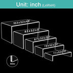 10 PCS acrylic display stand, Acrylic Display Risers, 5 Sizes Clear Product Stand, Jewelry Display Riser Shelf Showcase Fixtures For Collectibles Display, Toy Figure Display