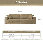 MYSKY HOME Christmas Couch Cover, Sofa Cover for 2 Cushion Couch, Non-Slip Soft Sofa Slipcover Protector, Sofa Covers Washable, Couch Covers for Sectional Sofa, Sofa Towel for Pet Cat Dog, 71" x 118"