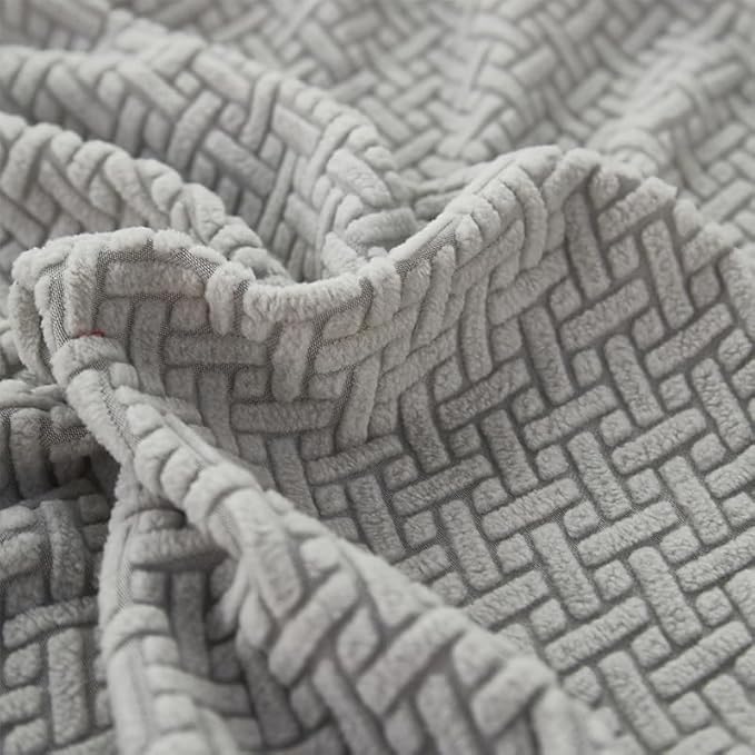 Sofa Covers Couch Covers for Sofa Pet Friendly Couch Cushion Covers Universal Sofa Covers Washable Stretch Slipcovers for Sectional Sofa (Texture Light Gray,Chaise Cover)