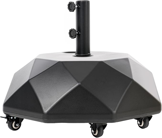 HOMSHADE H16 Patio Umbrella Stand Base with 5 Wheels - 127lbs Heavy Duty Rolling Weights Outdoor Market Umbrella Base, Refillable High-Density HDPE Materia Weights Stand for Outside Patio