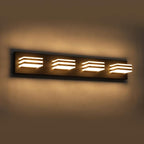 4-Light LED Black Vanity Lights for Bathroom Light Fixtures Adjust 3 Colors Modern Bath Lighing Over Mirror LED Vanity Light 27inch Acrylic Heads