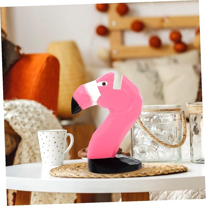 SUPVOX 2pcs Flamingo Wooden Eyeglasses Stand Animal Glasses Holder Spectacle Display Rack for Home Office Desk Decor