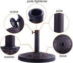 Giantex 30lbs Patio Market Umbrella Base, Heavy Duty Outdoor Stand, Cast Iron Umbrella Holder for Garden Beach, Classic Round Umbrella Standing Deck Porch