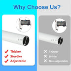 Curtain Rods for Windows 16 to 88 Inches Adjustable Length 1 Inch Diameter Window Curtain Rod with Aluminium End Cap, White