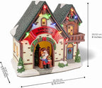 Santa's Workshop Porcelain Christmas Village with LED Lights