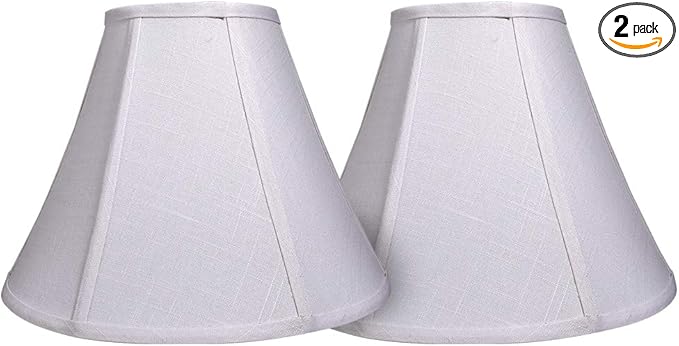 TOOTOO STAR Double White Lamp Shade Set of 2, Large Bell Lampshade for Floor Light and Table Lamp 6x14x10 inch, DIY Fabric Natural Linen Hand Crafted, Spider (White, 6x14x10 inch)
