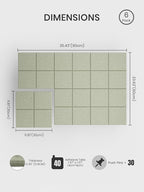 Bumusty Large Felt Bulletin Board, 36" x 24" Cork Board Alternative, 6-Pack Wall Tiles with 4-Compartment Design, 30 Push Pins, 40 Adhesive Tabs, Ideal for Office & Home Decor, Sage