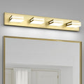 OKELI 5 Lights Bathroom Vanity Light Fixtures Gold LED Dimmable Vanity Light Over Mirror Modern Wall Mounted Lighting Fixture, 350° Rotatable Lamp Head 24W Cold White 6000K ETL Listed