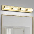 OKELI 5 Lights Bathroom Vanity Light Fixtures Gold LED Dimmable Vanity Light Over Mirror Modern Wall Mounted Lighting Fixture, 350° Rotatable Lamp Head 24W Cold White 6000K ETL Listed