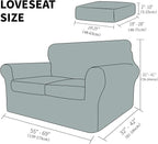 YEMYHOM Latest Checkered 3 Pieces Couch Covers for 2 Cushion Couch High Stretch Thickened Love Seat Sofa Cover for Dogs Pets Anti Slip Elastic Loveseat Slipcover Protector (Black), 55"-69"(2 CUSHIONS)
