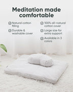 Mindful & Modern Zabuton Meditation Mat - Cotton Filled Yoga and Meditation Pad - Zabuton Meditation Cushion for Kneeling and Sitting Support - Large Rectangular Sitting Floor Pillow for Bench or Zafu