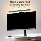 Quntis Monitor Light Bar with Remote, 16.7'' Eye Care No Glare Computer Light Bar with Backlight, Auto-Dimming & Timer, Stepless Dimming Monitor Lamp for Desk Gaming Home Office Curved Monitors