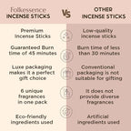 Folkulture Incense Sticks with Holder (120 Sticks) | Set of 6 Premium Incense Sticks for Aromatherapy | No Charcoal, Organic, Non Toxic, 45 Mins,Long Burning Coconut, Coffee, Rose Insence-Sticks