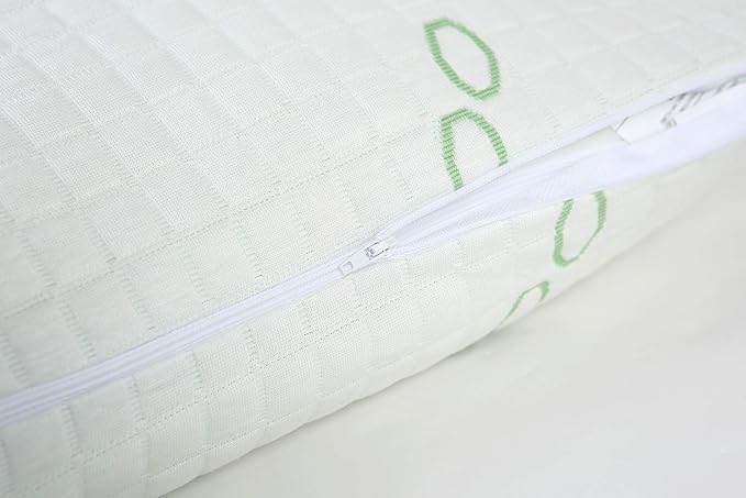 Queen Size Rayon Derived from Bamboo Pillows, Cooling Shredded Memory Foam Pillow Sets for Sleeping for Back, Stomach, Side Sleepers, Adjustable, Washable Cover, Queen (Pack of 1)