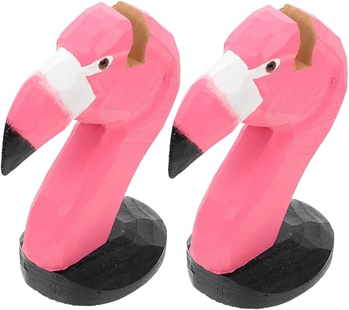 SUPVOX 2pcs Flamingo Wooden Eyeglasses Stand Animal Glasses Holder Spectacle Display Rack for Home Office Desk Decor