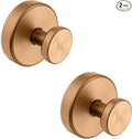 Suction Cup Hooks for Shower, Removable Towel Hooks for Bathroom Window Glass Door Wall, Bath Robe Looafh Wreath Hook for Hanging - 2 Pack, Champagne Bronze