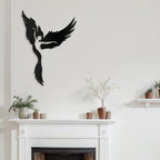 SIGNLEADER Metal Wall Art Decor Angel Minimalist Modern Abstract Wall Sculpture Hangings Home Decoration for Living Room, Bedroom, Bathroom, Kitchen, Outdoor - 24" Black